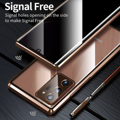 For Samsung Note20U Anti Peeping Privacy Glass Case Protect Phone Case S21Ultra Magnetic S21 Metal Cover
