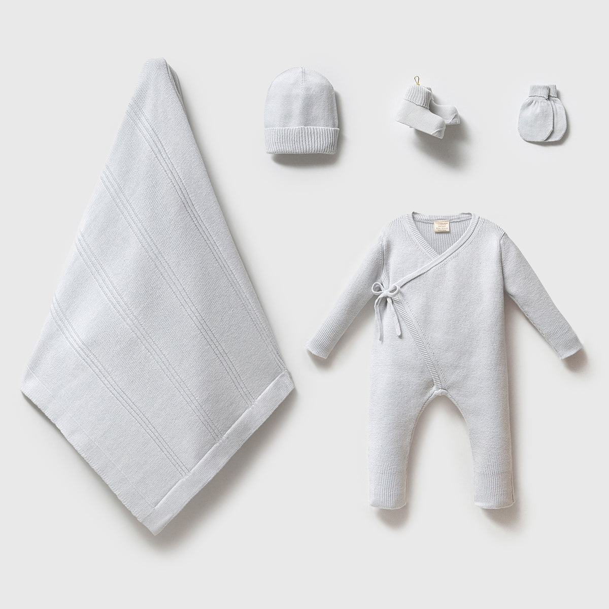 Blue Organic Cotton Newborn Set – 5 Pieces Honey and Hive