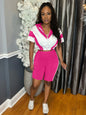 Short Zip-up Top Capri Pants Casual Sporty Two-piece Set New Era Fashion LLc