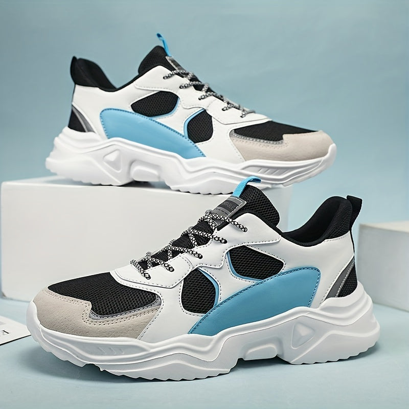Men's Fashion Platform Sneakers - Casual Athletic Dad Shoes, Height-Increasing Breathable Mesh, Anti-Slip EVA Sole, Suitable for Running and Outdoor Activities, Thick-Soled Walking Shoes NovaCart