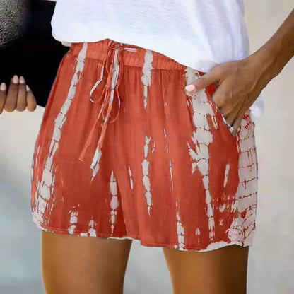 Summer Tie-Dye Striped Wide-Leg Shorts for Women