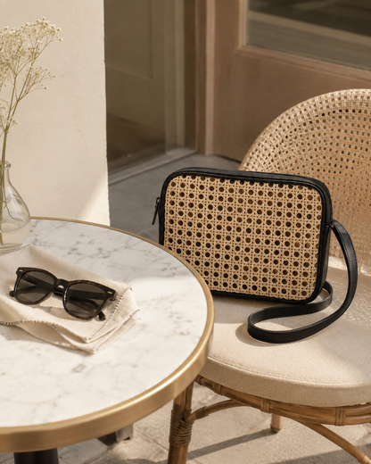 Vera Leather and Cane Belt Bag Village Thrive