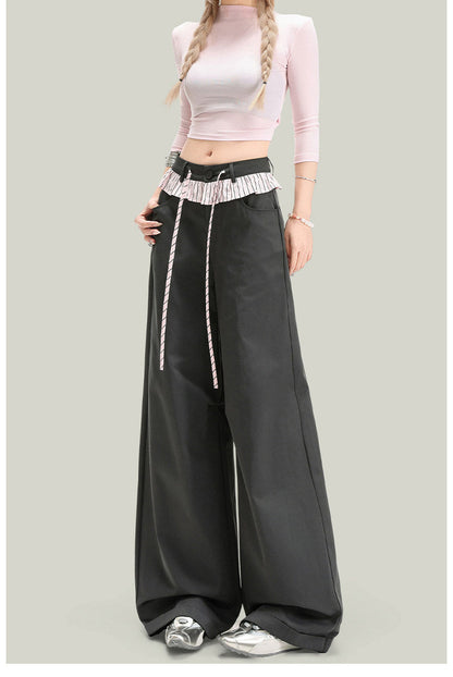 Women’s Vintage Lace Panel Casual Pants FitiqueFit