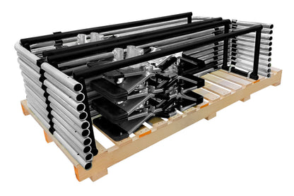 Frontline GUS05HDG Universal 5' Guardrails with Bases Complete Kit (50') - Gray VM Hardware