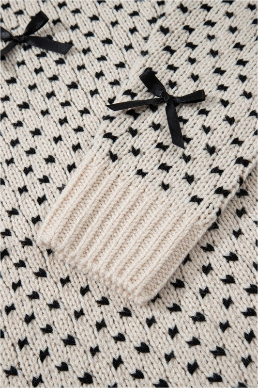 Bow Ribbed Edge Crewneck Long Sleeve Sweater Shop Style & More | Fresh Looks, Everyday Deals & Free Shipping