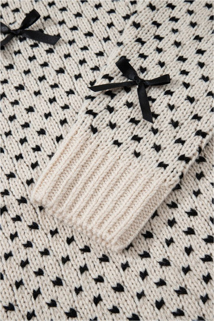 Bow Ribbed Edge Crewneck Long Sleeve Sweater Shop Style & More | Fresh Looks, Everyday Deals & Free Shipping