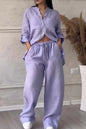 Wide-Leg Pants & Lace-Up Top Two-Piece Set – Solid Color, 12 Colors S–5XL FitiqueFit