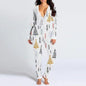 Printed Button Tight Jumpsuit For Women Grayceful LLC