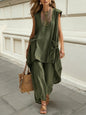 Sleeveless 3D-Cut Resort Two-Piece Set | Top & Pants FitiqueFit