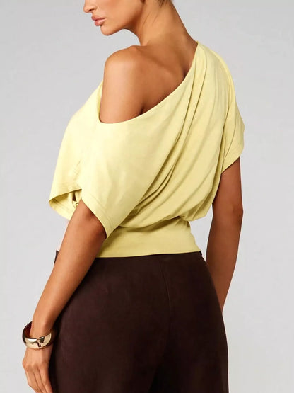 One Shoulder Crop T-Shirt New Era Fashion LLc