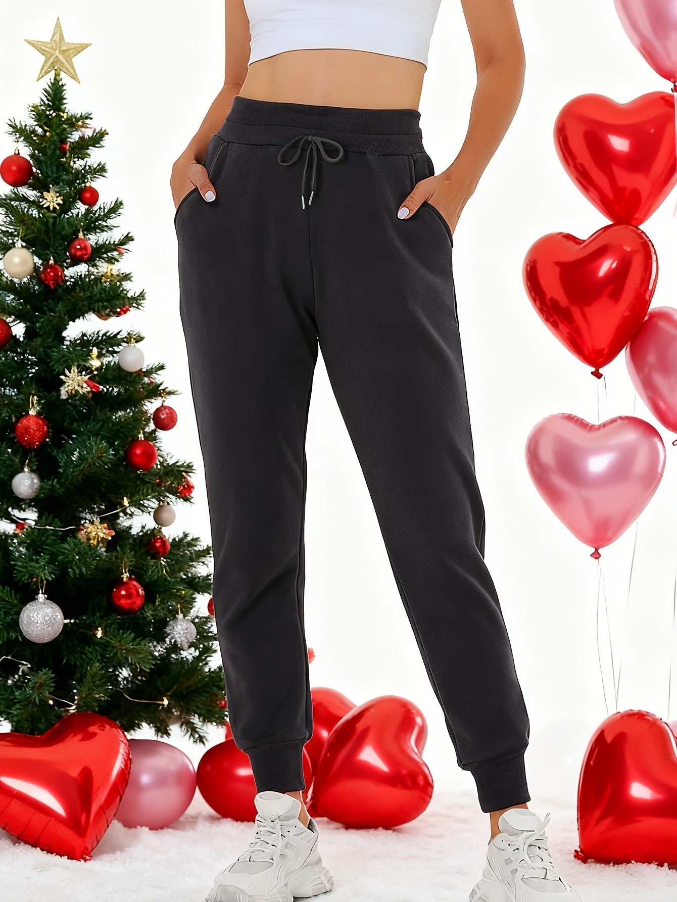 🖤 Women’s Fleece Sweatpants Jogger — Boyfriend Style (Solid Color) FitiqueFit