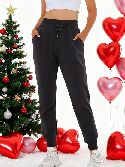 🖤 Women’s Fleece Sweatpants Jogger — Boyfriend Style (Solid Color) FitiqueFit