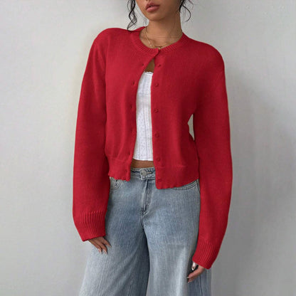 Light Ribbed Button-Up Cardigan FitiqueFit
