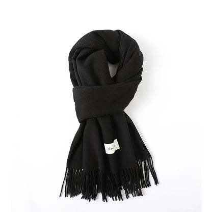 Solid Color Tassel Scarf, Hand Wash Only, Elegant Fringe Shawl for Women, Fashion Accessory NovaCart
