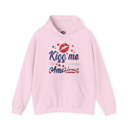 Kiss Me I Am An American Hooded Sweatshirt The Devil's Pickle