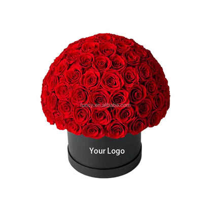 Elegant Custom Logo Preserved Roses Gift Box - Perfect for Mother's Day and Special Occasions