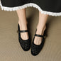 Women's Sheepskin Mary Jane Shoes – Single Strap Round Toe Flat Leather Shoes FitiqueFit