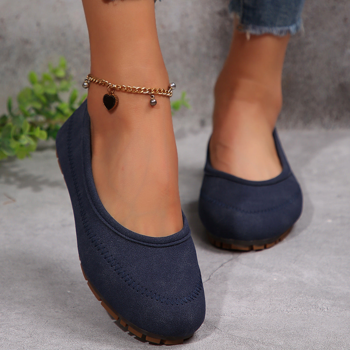 Women’s Low-Cut Round Toe Loafers – Slip-On Flat Casual Shoes FitiqueFit