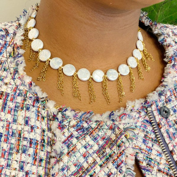 Chain Fringe Shell Pearl Necklace Shop Style & More | Fresh Looks, Everyday Deals & Free Shipping