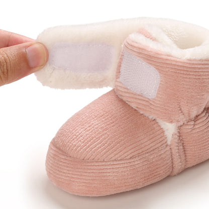 Toddler Baby Girls Booties Plus High Top Slippers Indoor Shoes Crib Shoes First Walker Shoes For Winter NovaCart