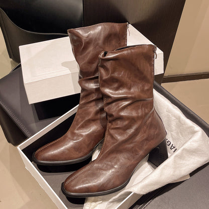 Large Size Women’s High Heel Plus-Width Ankle Boots – Autumn/Winter FitiqueFit