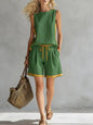 Solid Color Loose Casual Vest and Shorts Set FitiqueFit