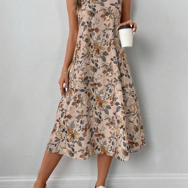 Floral Print A-Line Midi Dress with Pockets | Boho Vintage FitiqueFit
