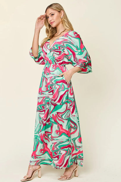 Double Take Full Size Half Sleeve Wide Leg Jumpsuit New Era Fashion LLc