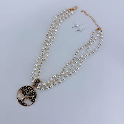 Gold Finish Multi Layer Pearl Necklace Tree of Lif Shop Style & More | Fresh Looks, Everyday Deals & Free Shipping