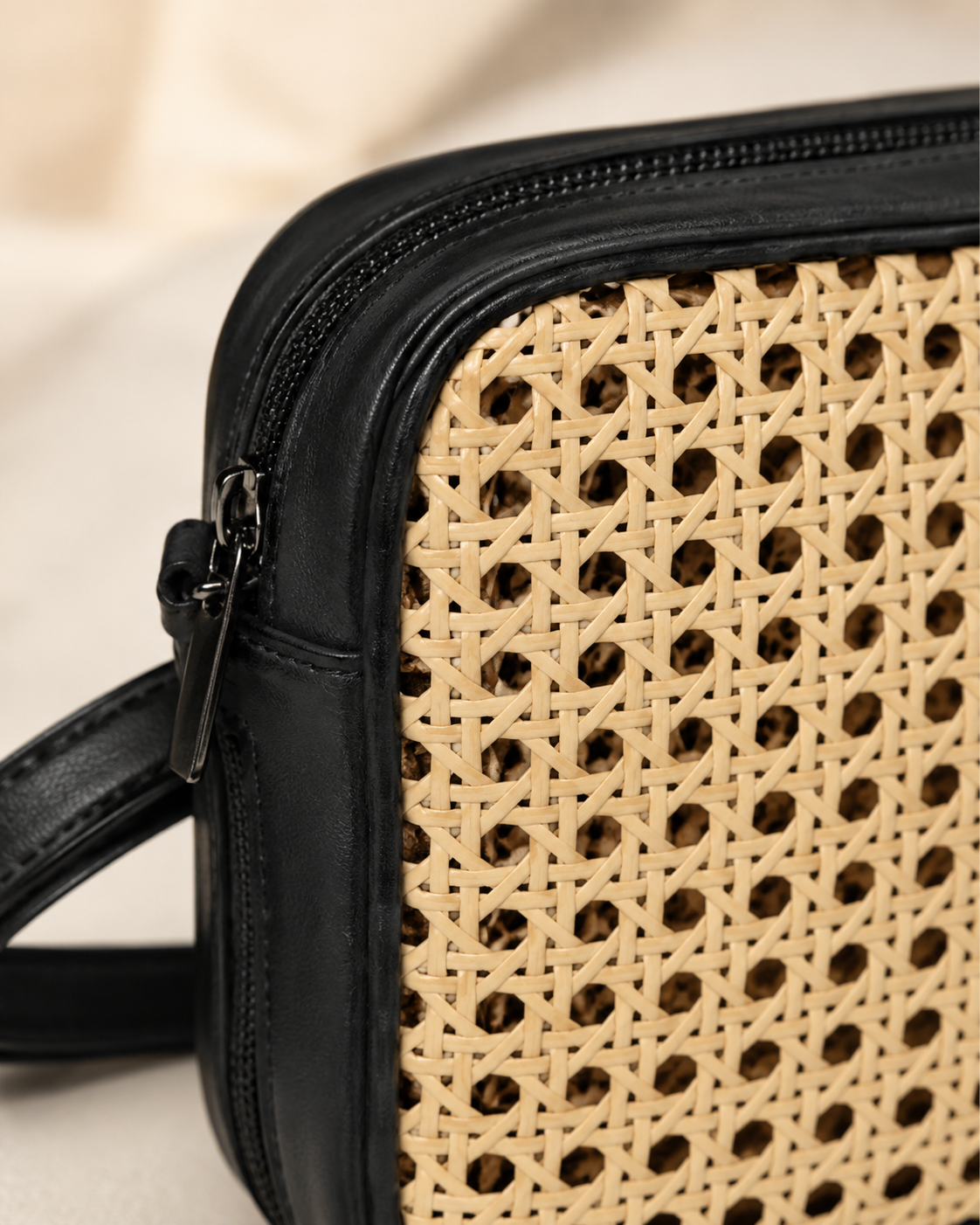 Vera Leather and Cane Belt Bag Village Thrive