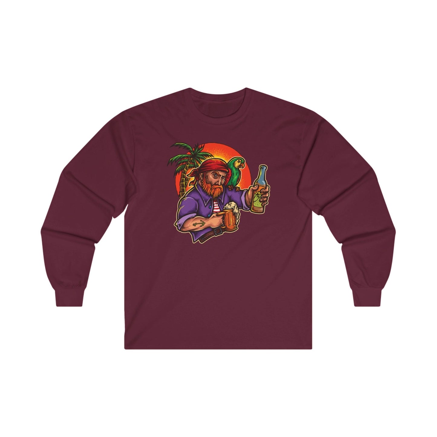 Sunset Pirate Beer Long Sleeve Tee The Devil's Pickle