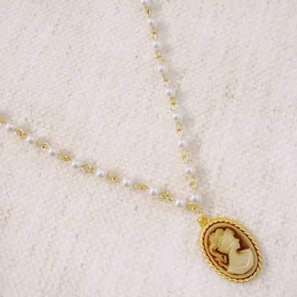 Vintage Pearl Chain Cameo Pendant Necklace Shop Style & More | Fresh Looks, Everyday Deals & Free Shipping