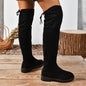 Women’s Elastic Knee-High Boots – Thick Sole Solid Color Fashion Boots FitiqueFit