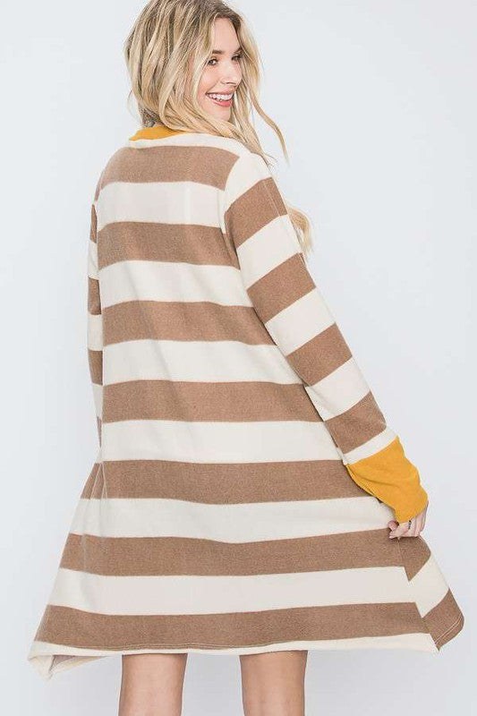 Open Front Striped Draped Cardigan Shop Style & More | Fresh Looks, Everyday Deals & Free Shipping