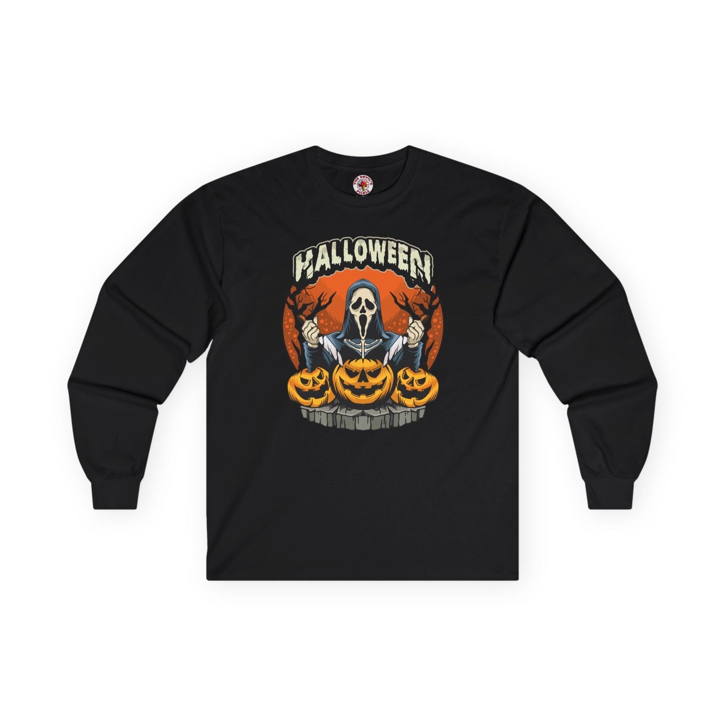 Screamer Killer Ghost Halloween Long Sleeve Tee The Devil's Pickle