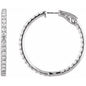14K White 3 CTW Natural Diamond Inside-Outside 34.5 mm Hinged Hoop Earrings Ethereal Legacy Boutiques