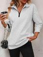Women's Zipper Turtleneck Pullover Sweatshirt – Loose Long Sleeve FitiqueFit