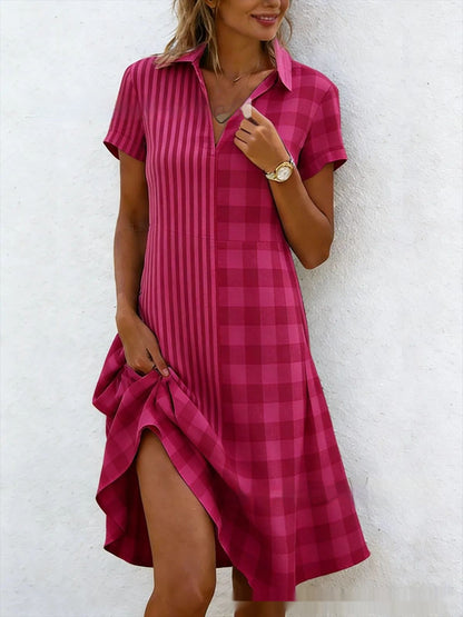Women's Bohemian 3D Printed V-Neck Short-Sleeve Maxi Dress FitiqueFit