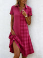 Women's Bohemian 3D Printed V-Neck Short-Sleeve Maxi Dress FitiqueFit