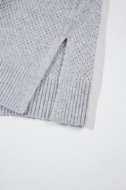 Solid Eyelet V-Neck Drop Shoulder Sweater Shop Style & More | Fresh Looks, Everyday Deals & Free Shipping
