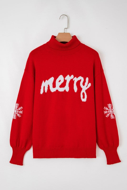Merry Snowflake Turtleneck Christmas Sweater Shop Style & More | Fresh Looks, Everyday Deals & Free Shipping