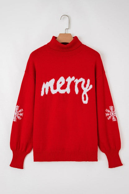 Merry Snowflake Turtleneck Christmas Sweater Shop Style & More | Fresh Looks, Everyday Deals & Free Shipping