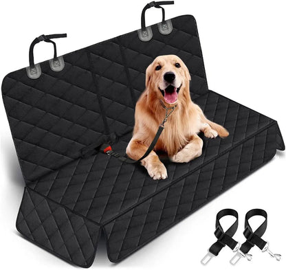 Ultimate Waterproof Dog Car Seat Cover - Non-Slip, Scratch Resistant Protector for Back Seat - Fits Most Cars, Trucks & SUVs - Black