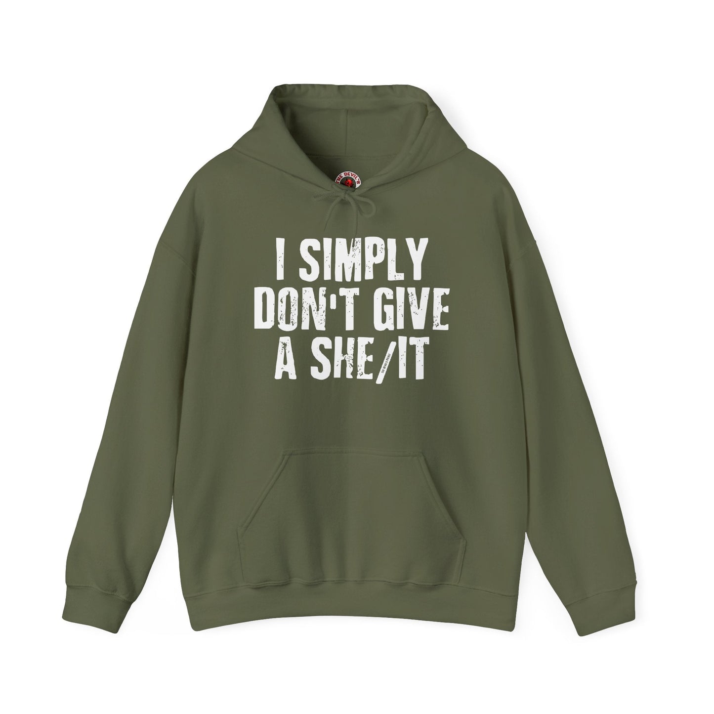 I Simply Don't Give A She/It Hooded Sweatshirt The Devil's Pickle