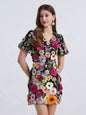 Floral Puff Sleeve Mini Dress New Era Fashion LLc