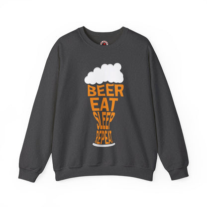Beer Eat Sleep Repeat Crewneck Sweatshirt The Devil's Pickle