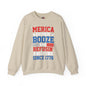 Merica Drinkin Booze And Refusin To Lose Crewneck Sweatshirt The Devil's Pickle