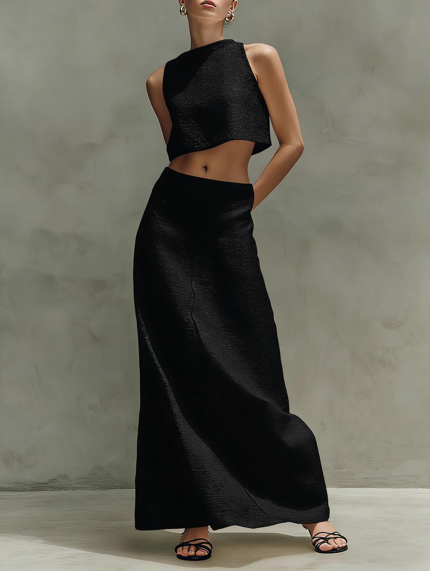 Women's Sleeveless Slimming Maxi Dress Two-Piece Set FitiqueFit