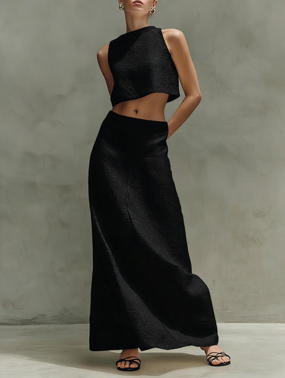 Women's Sleeveless Slimming Maxi Dress Two-Piece Set FitiqueFit