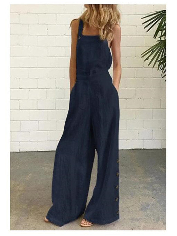 High-Waisted Sleeveless Wide-Leg Denim Jumpsuit – 8 Colors, S–2XL FitiqueFit